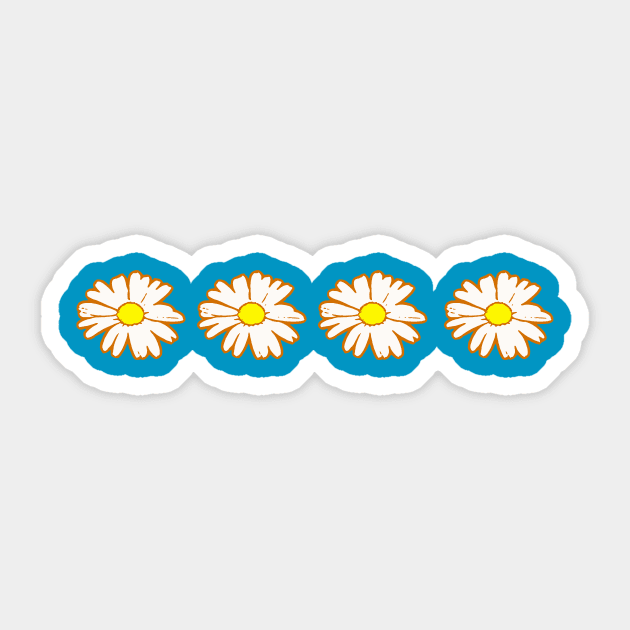 Groovy Daisy Row – Retro Floral Sticker by DonWillisJrArt